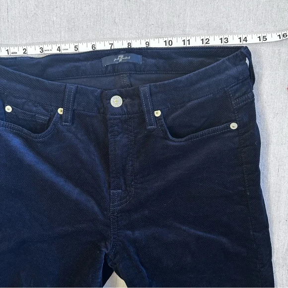 7 For All Mankind Velvet Black Pants Size 27 - Picture 4 of 6